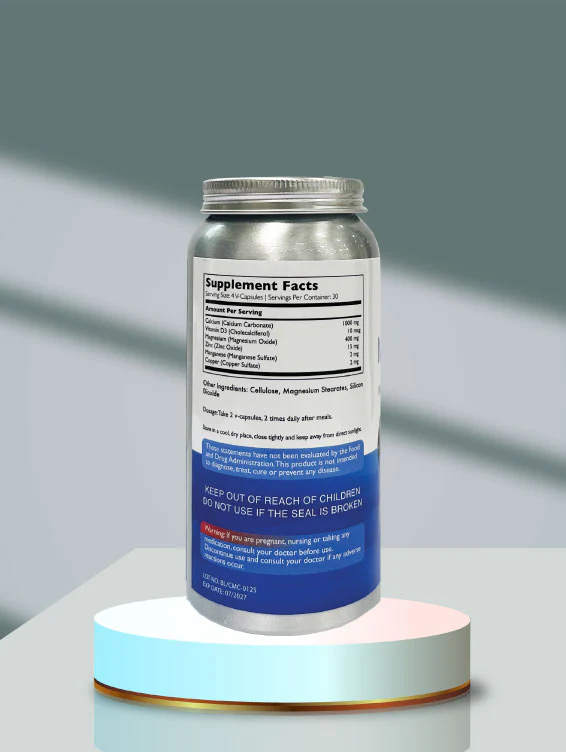 Calcium Magnesium with Vitamin D3, 120 Capsules - Image 3