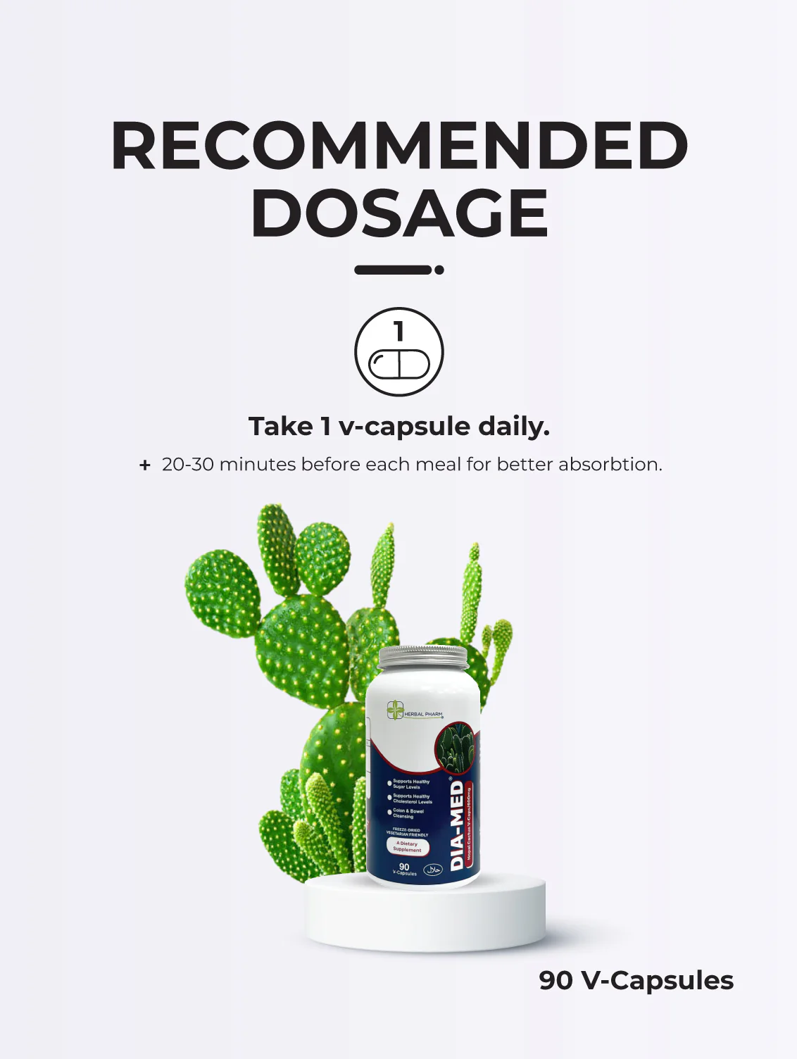 Dia-Med Nopal Cactus, 90 V-Capsules - Image 7