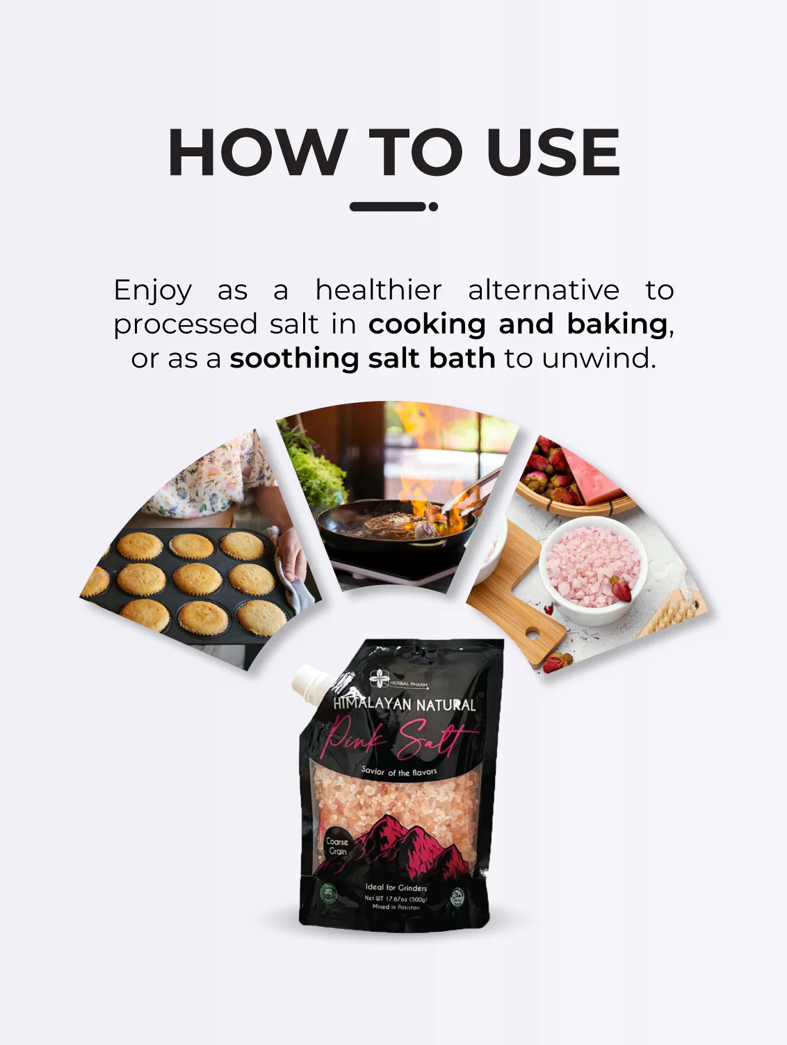 Himalayan Natural Pink Salt Coarse, 500g - Image 6