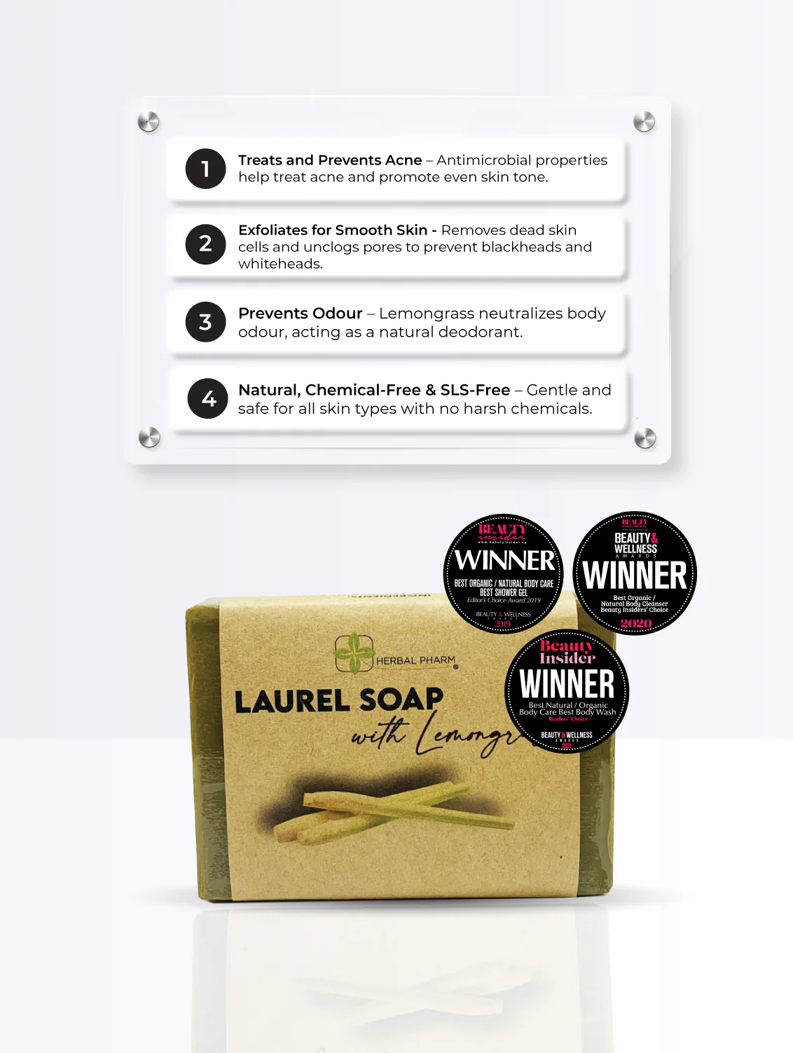 Aleppo Laurel Soap with Lemongrass, 125g - Image 3