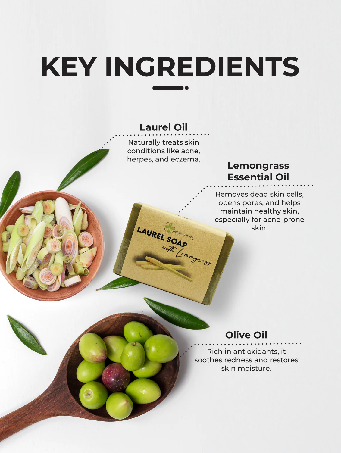 Aleppo Laurel Soap with Lemongrass, 125g - Image 6