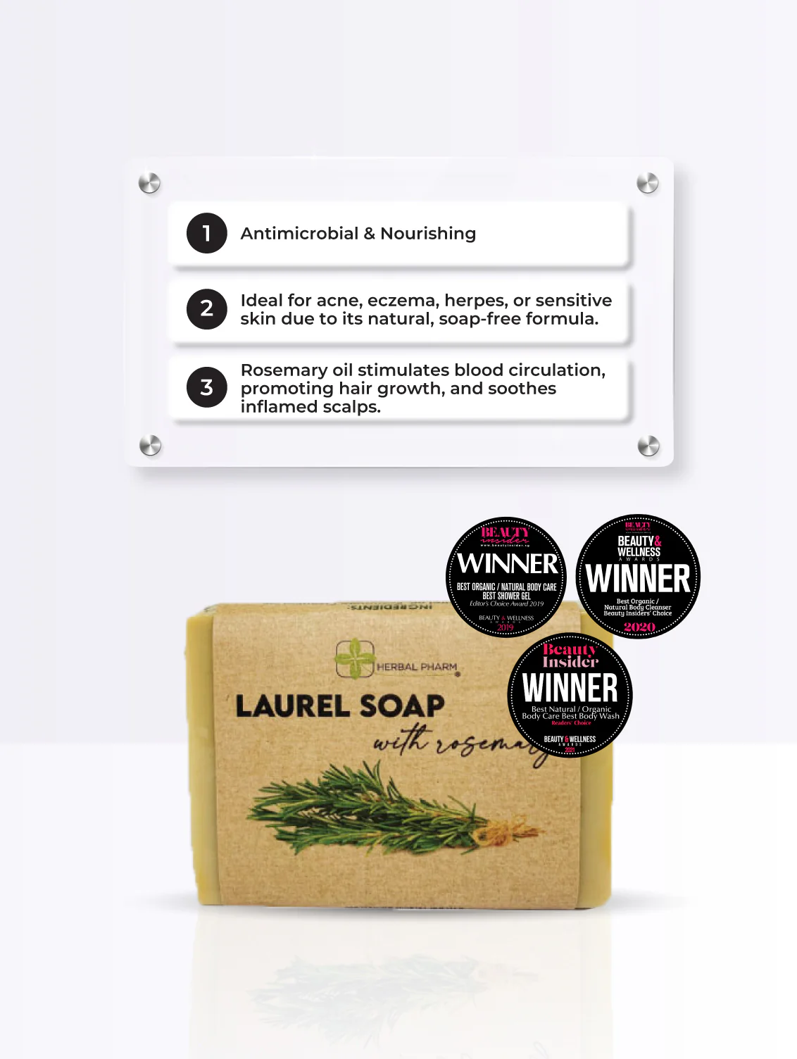 Aleppo Laurel Soap with Rosemary, 125g - Image 3