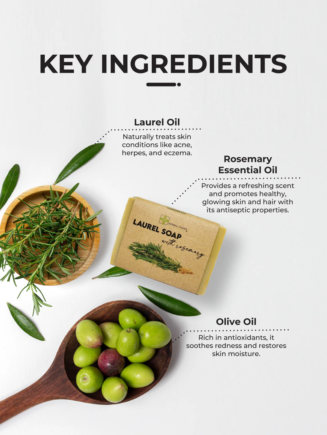 Aleppo Laurel Soap with Rosemary, 125g - Image 6