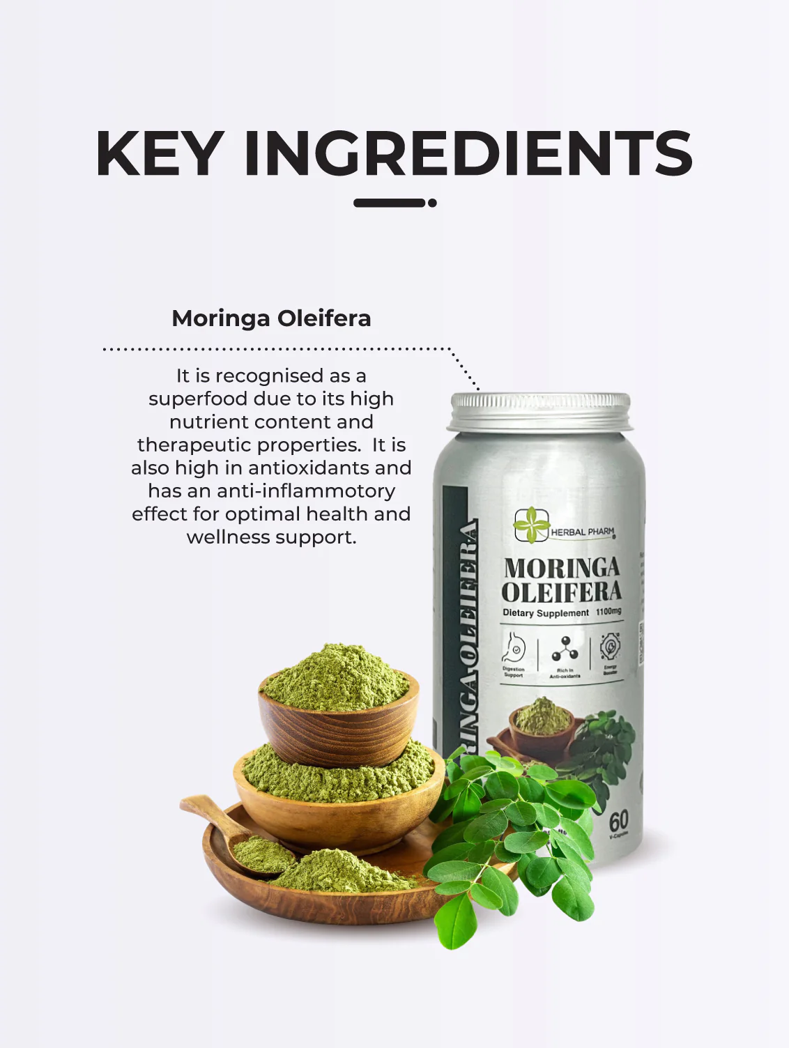 Moringa Oleifera, 60 V-Capsules - Image 7