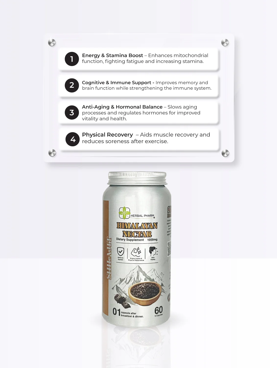 Shilajit Himalayan Nectar, 60 V-Capsules - Image 3